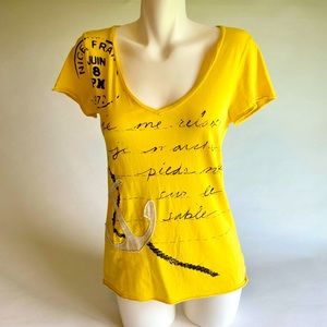 J. Crew Yellow Cotton Short Sleeve T-Shirt size M